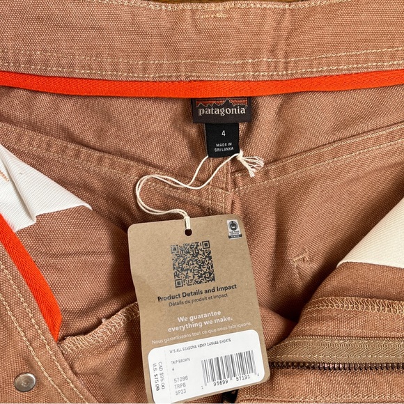 🩳 Patagonia W’s All Seasons hemp canvas shorts size 4 - Picture 2 of 5